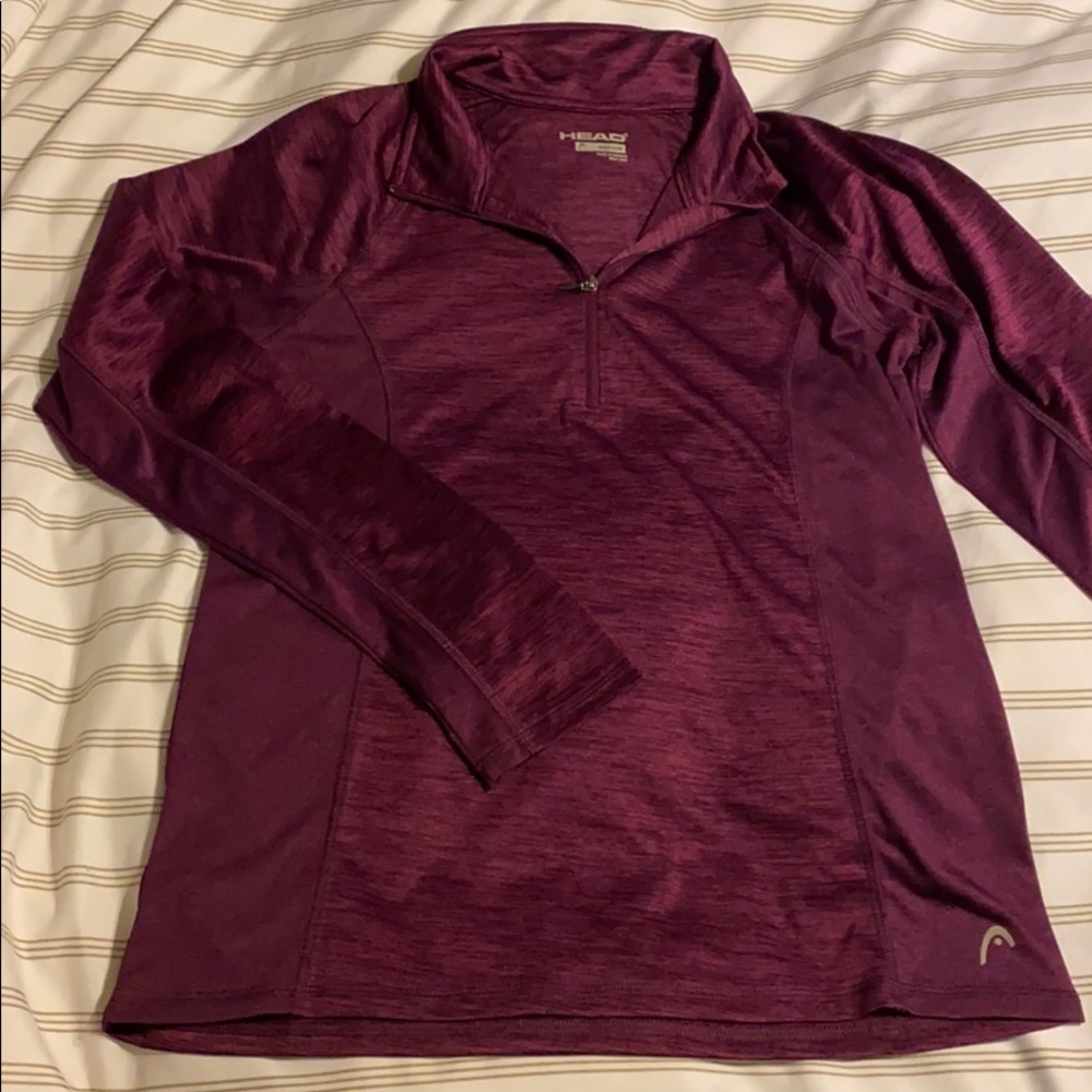 Purple dry fit half zip top